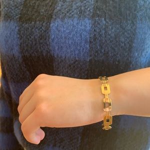Anthropology Revolve SHASHI Chain Link Cuff Bracelet 18K Gold Plated Silver NWT